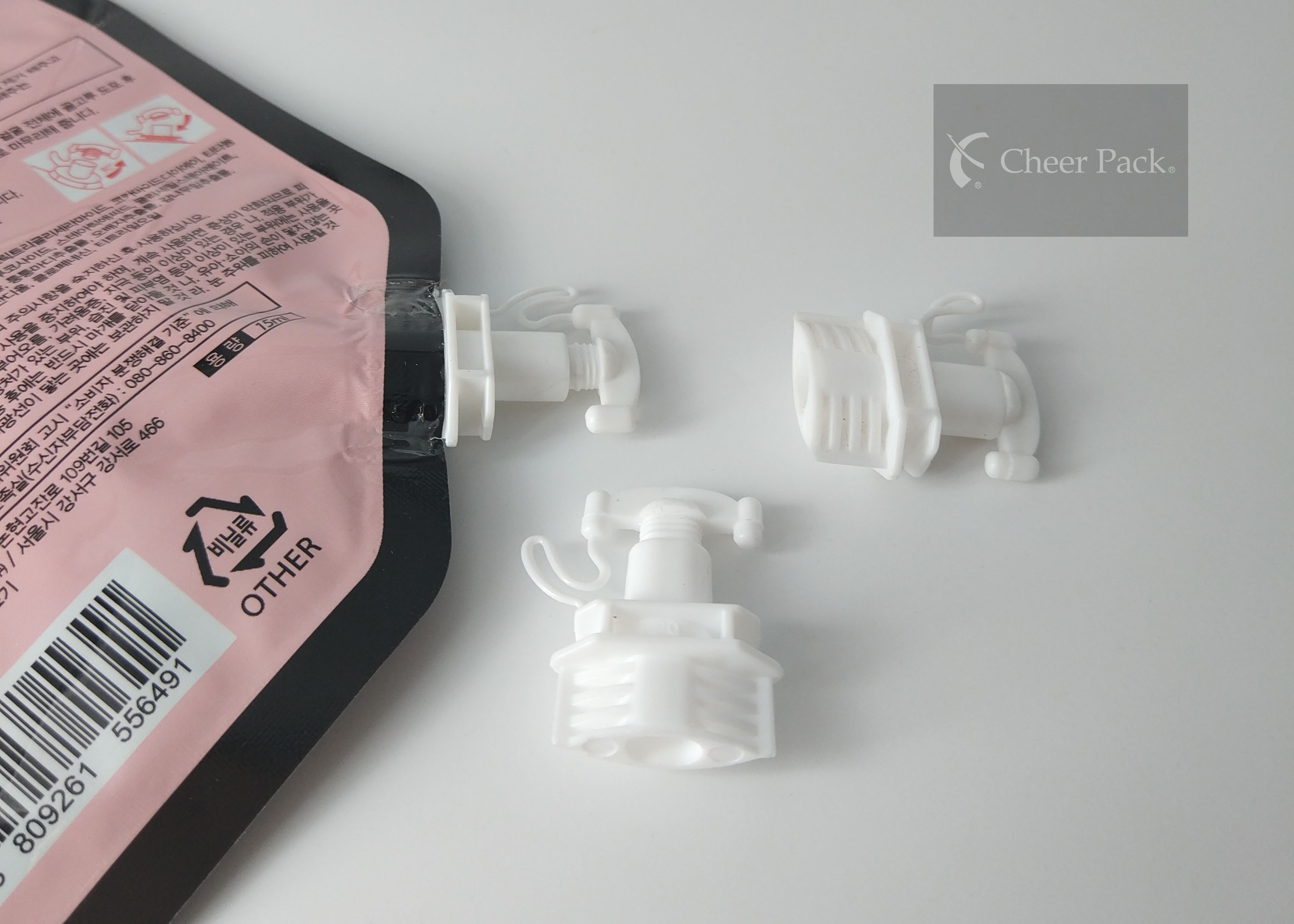 White Security Plastic Twist Spout Cap 22Mm Heat Seal Size , OEM/ODM Available