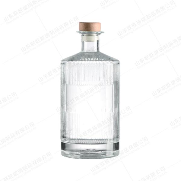 Industrial Gin Rum Whisky Vodka Spirit Glass Bottle with Cork 200ml 500ml 700ml