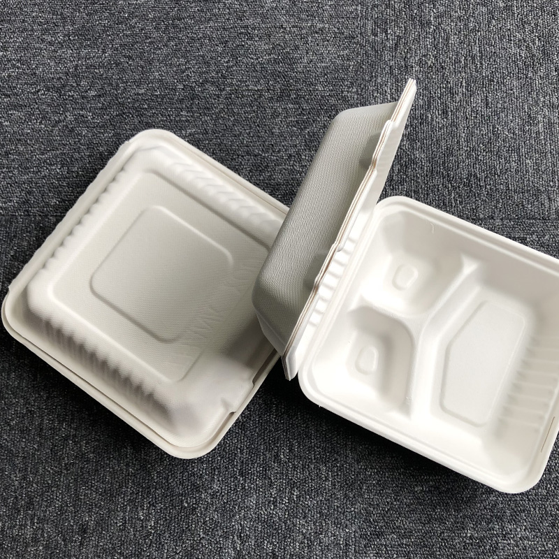 Biodegradable compostable sugarcane plant fiber dinnerware