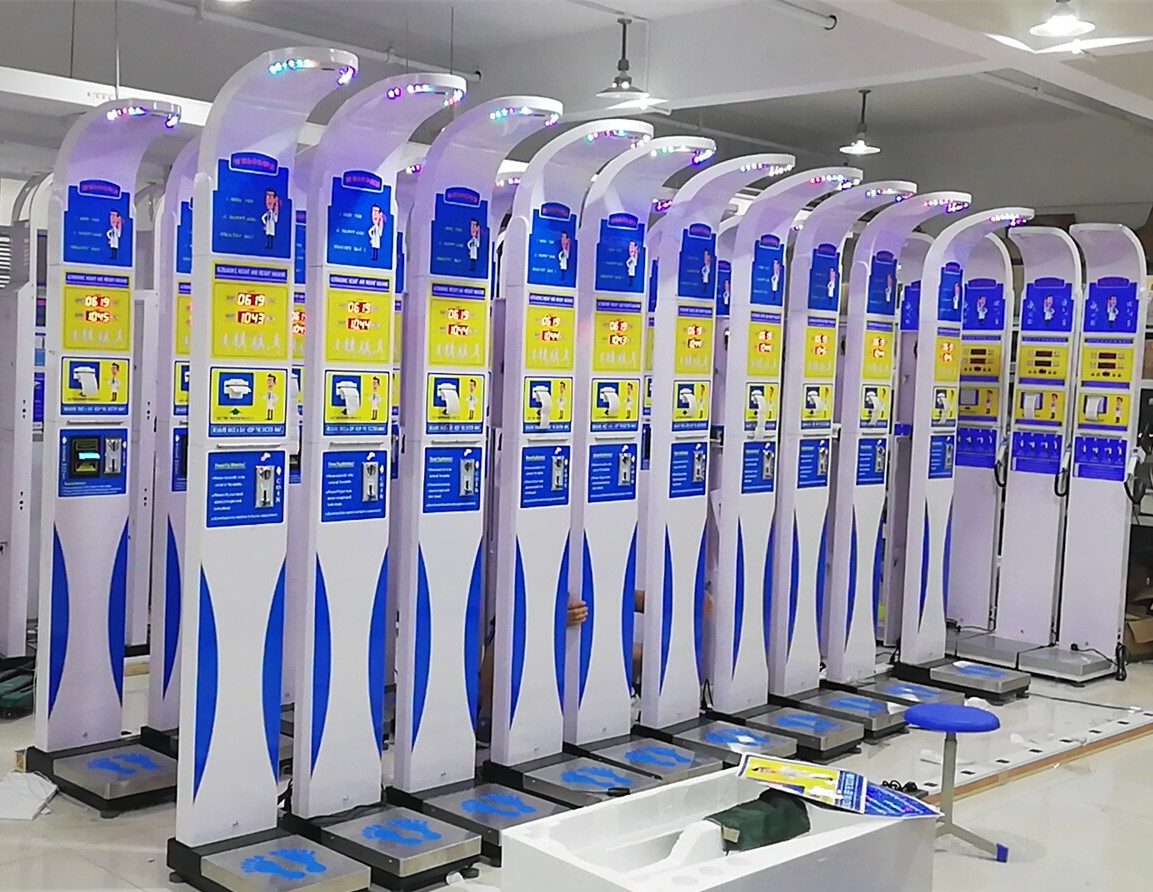 Ultrasonic Coin Operated Bmi Machines / Digital Height And Weight Scale 237cm Self Height