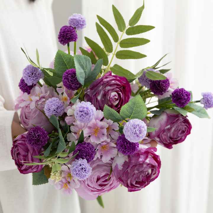 Wholesale Artificial Rose Flowers Bouquets Silk Wedding Flowers Bouquets for Wedding Party Decoration