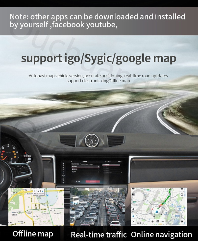 Ouchuangbo android car audio video interface upgrade original car screen for Porsche Macan 2018 -2020 android 9.0 OS