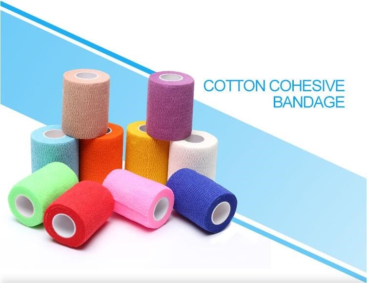 Delicate colors nonwoven cohesive elastic bandage, Extra strong porous custom print nonwoven cohesive bandage hospital t