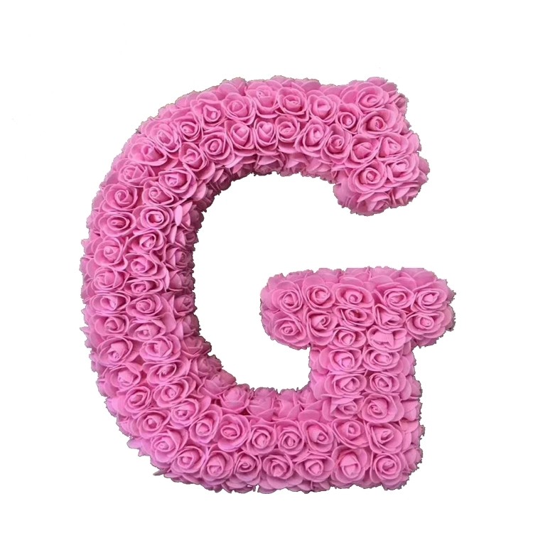 New arrival Foam rose letter from A to Z 38cm PE Rose Flower Letter For Wedding Decoration A-Z Rose Letter
