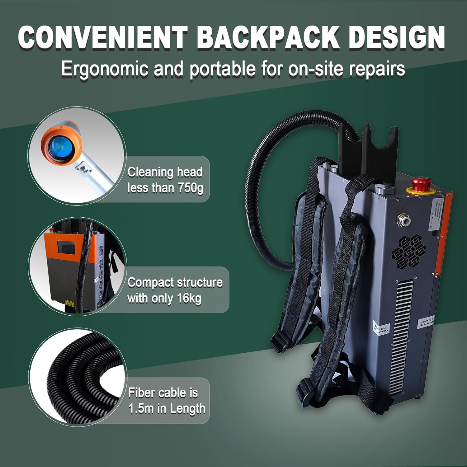100w 200w 300w Handheld Metal Steel Iron Fiber Laser Cleaner for Rust Removal and Paint Cleaning Cypcut Control System