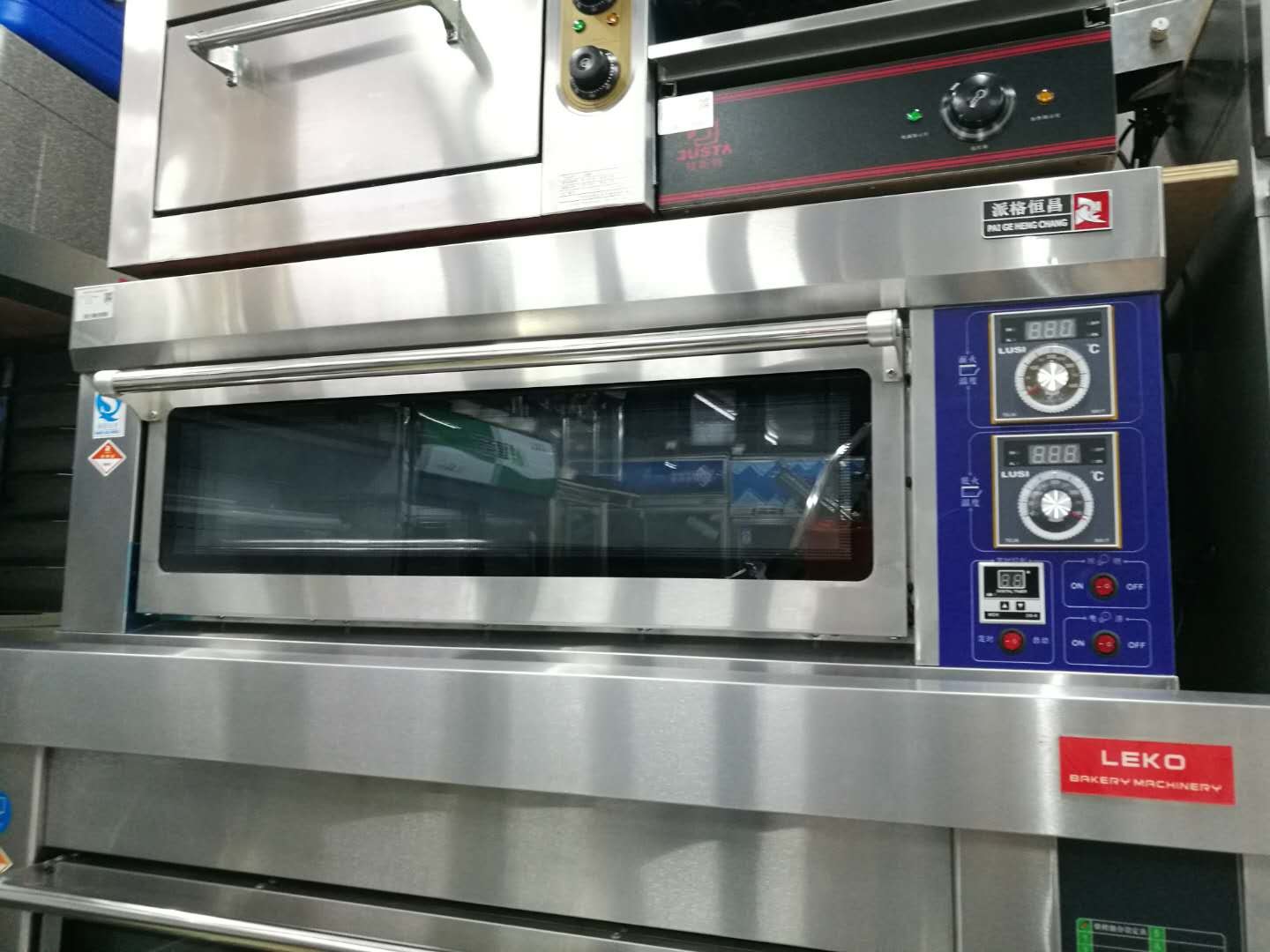 1 Deck Far - Infrared Electric Baking Ovens Stainless Steel Tempered Glass Oven Door With Inner Lightings