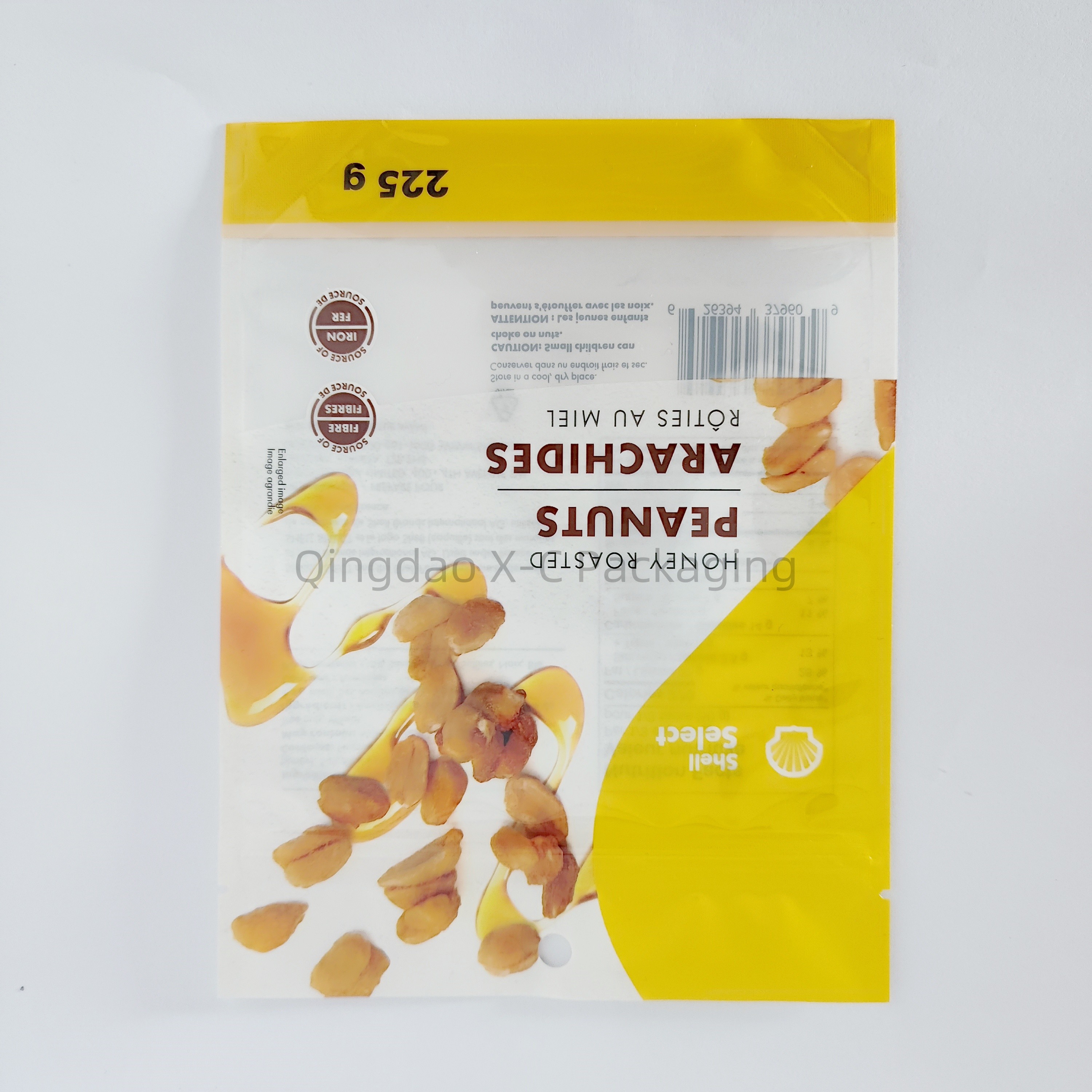 Moisture Proof Zip Stand Up Bag Pouch Chocolate Nut Packaging Gravure Printing