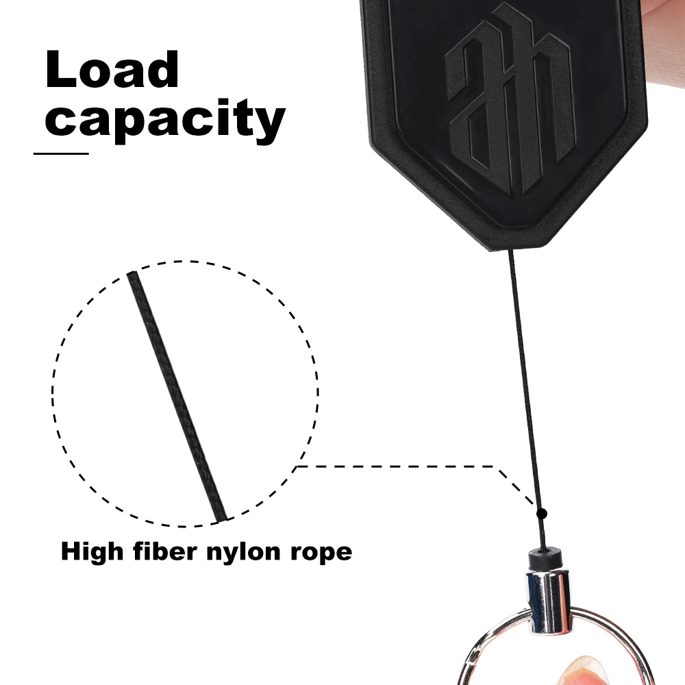 Deyi Badge Reel Fishing 2-Pack Locking Retractable Keychain Heavy Duty Badge Holder