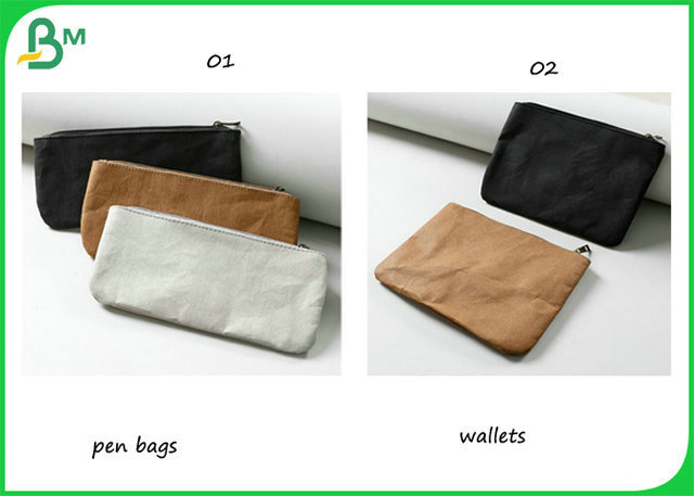 Water Resistant 0.55MM Thickness Washable Kraft Fabric For Ipad Bag Making