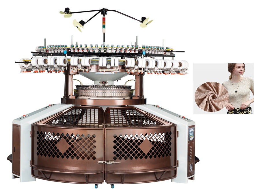 High Speed Open Width Circular Knitting Machine 7.5KW Double Jersey 15-25 PRM
