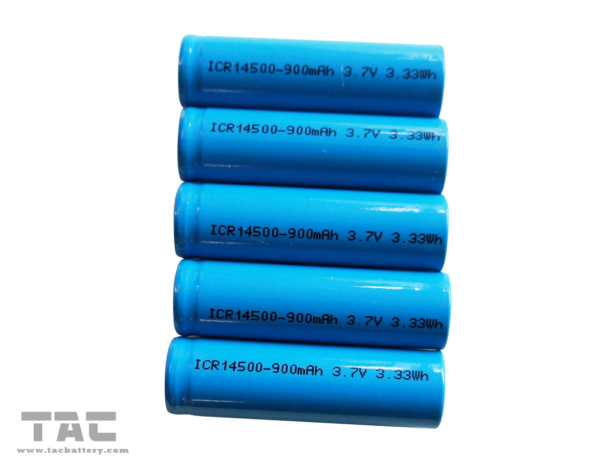 High Capacity Rechargeable 3.7V 14500 / AA Lithium Ion Cylindrical Battery