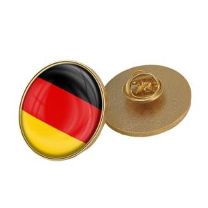 Custom Lapel Pin Badge Round or Flag Shaped With Backing