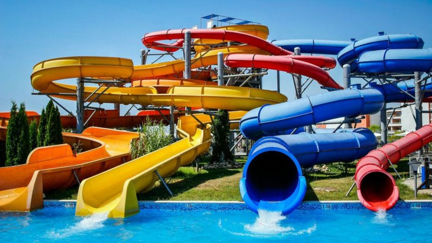 Outside Swimming Pool Water Games Rides Supplies Fiberglass Slide Set