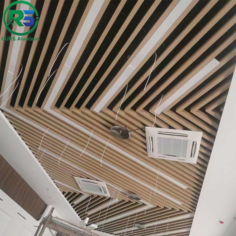 Metallic Pressed Aluminium Suspended Ceiling Systems Many Shapes 0.8mm 0.9mm 1.0mm
