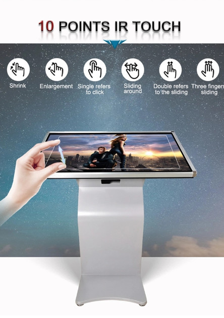 Horizontal 320cd/m2 Free Stand Information Checking Kiosk