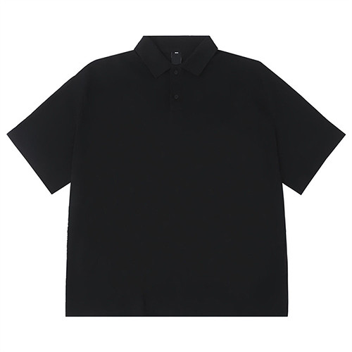 80% Cotton Simple Solid Color Letter Embroidered Short Sleeve Polo T-Shirt For Men