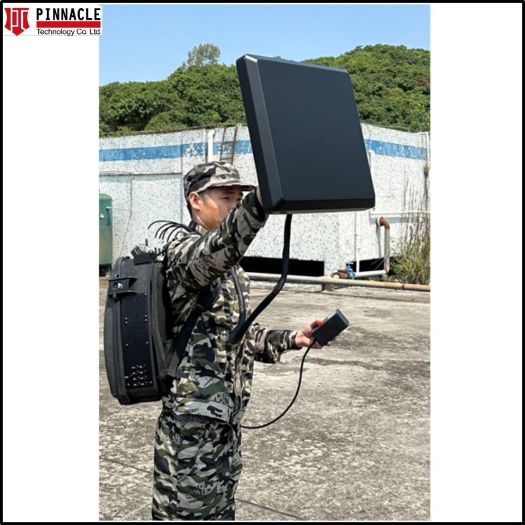 Backpack Manpack Anti-Uavs Counter Drone Signal Jammer with Internal Battery for Blocking 433MHz+900MHz+1.2g+1.5g+2.4G+5.8g