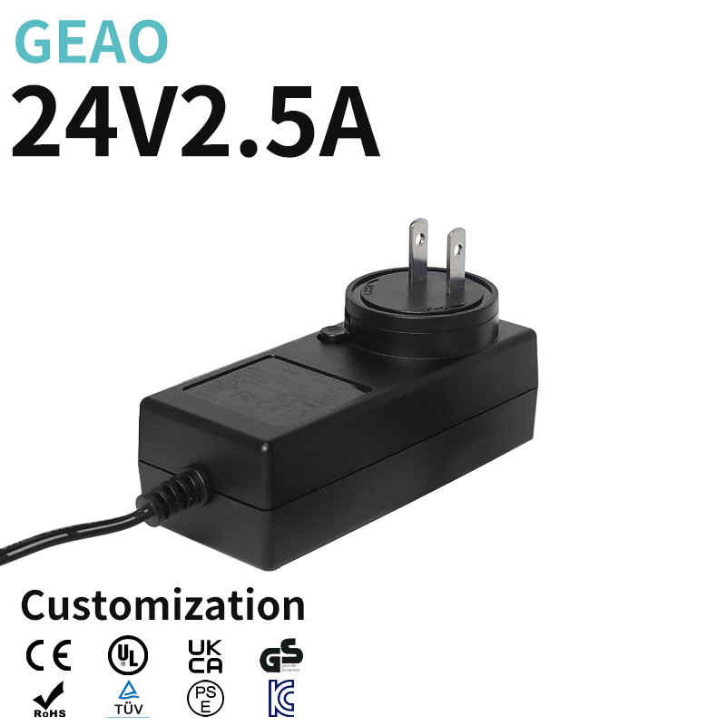  Black 24V 2.5A Interchangeable Power Adapter Universal Versatile Manufactures