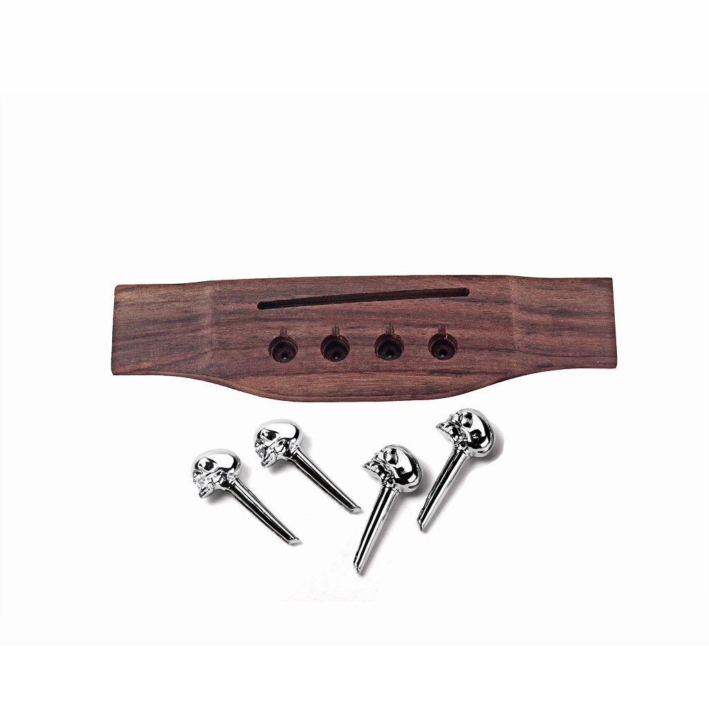 Ogdni Acoustic Guitar Bridge For Ukulele And Bass Guitar With 4 Pins