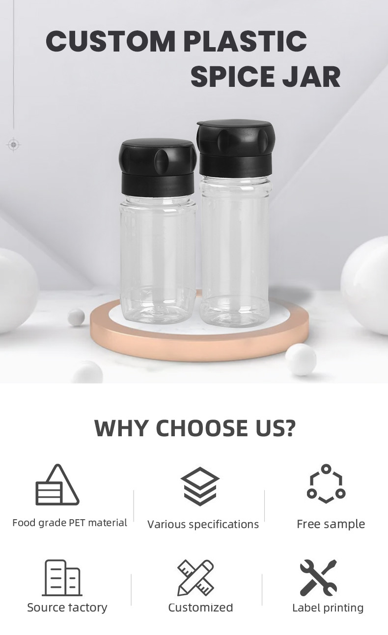 125Ml Plastic Spice Bottles Screw Mouth Seasoning Shaker With Lid