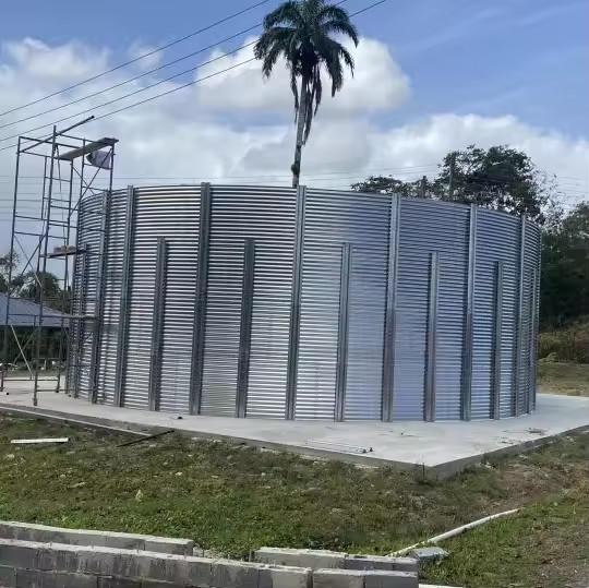 Big Capacity Pressed Round Corrugated Steel Water Storage Tanks Portable