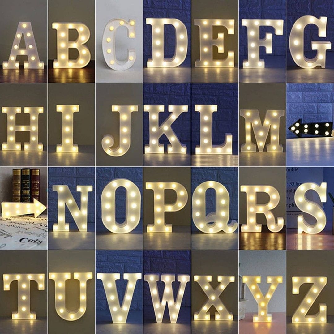 Stainless Steel LED Metal Bulb Letters Signage for Office and Birthday Celebration