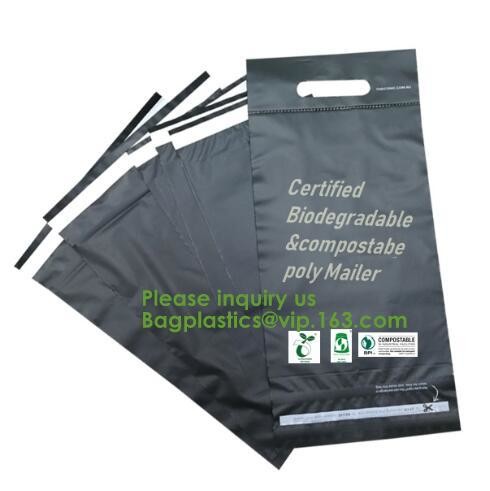 Compostable biodegradable packaging mailing bag with handle,Biodegradable compostable plastic courier shipping envelope