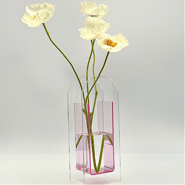 Popular Design U Shape Acrylic Flower Vase , Acrylic Flower Stands For Weddings