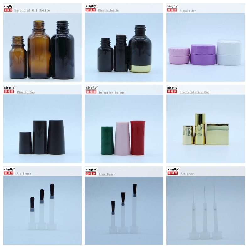 Flat Gel Nail Polish Brush Screw Cap Plastic Material For Bottles