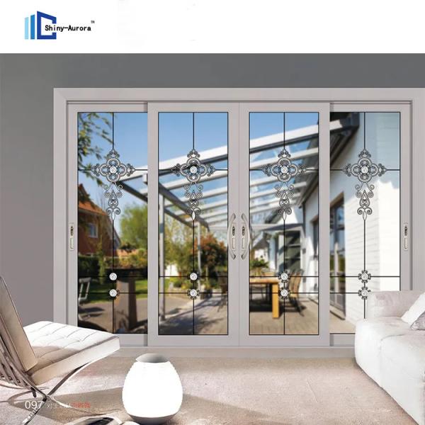 China custom toilet aluminium glass sliding doors aluminum alloy titanium