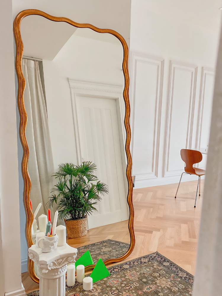 Customized Floor Length Oversized Floor Mirror Wooden Frame 71x32