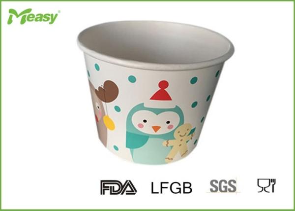 Customized Disposable Paper Bowl For Frozen Yogurt / Ice Cream , FDA LFGB