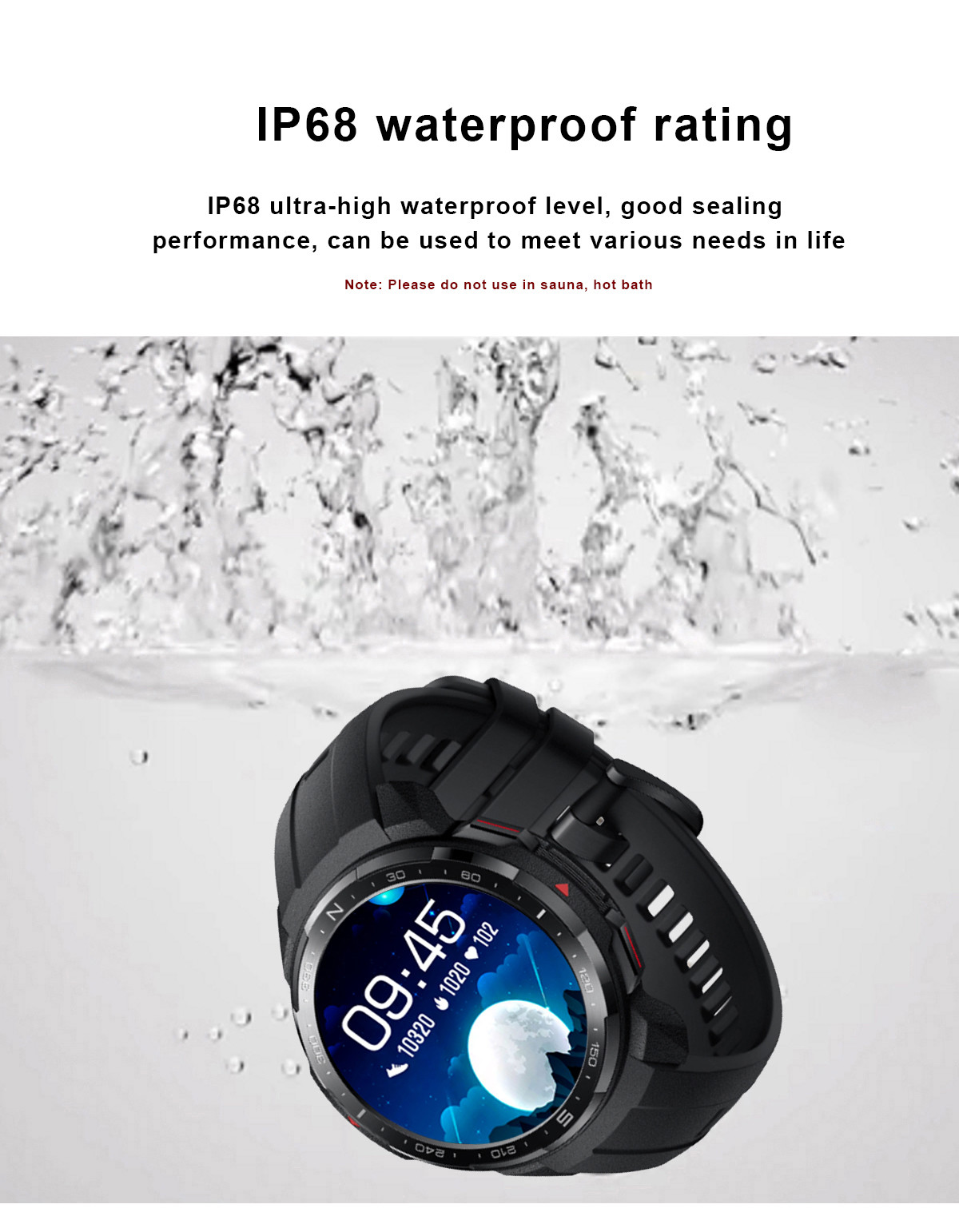 IP67 22MM Silicone Shell Smart Watch Body Temp With Voice Assistant