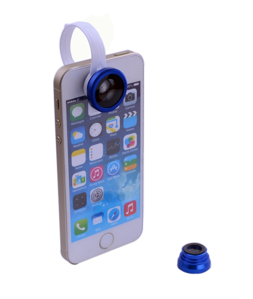 Universal circle clip 3 in 1 external camera for mobile phone fisheye lens wide angle lens marco lens