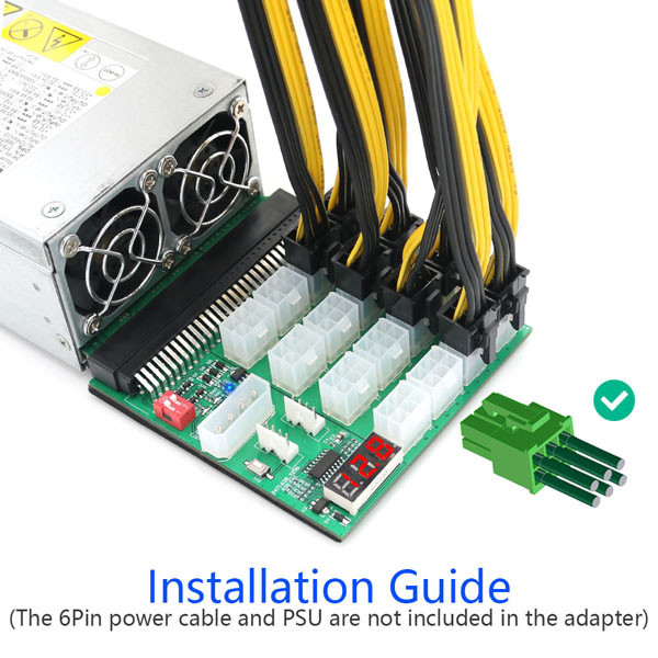 ATX 16x 6Pin 12V Power Supply Breakout Board With Synchronization Remote Management