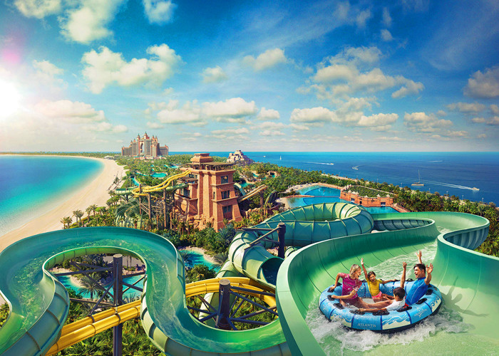 Amusement Park Spiral Water Slide 1.4 M Each Lane Raft Slide Glass Fiber Material