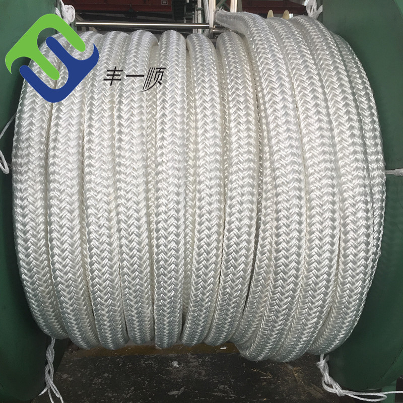 High Strength 32mm*100m Double Braided Nylon Rope With Splice Eyes
