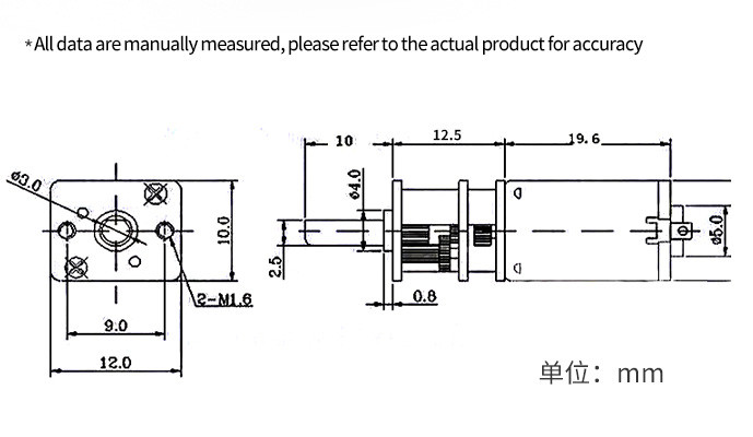 Smart Car Micro Motor JGA12-N30 Dc 6v Motor With Gear Box 6v Dc Motor 30 Rpm Metal Gear Box