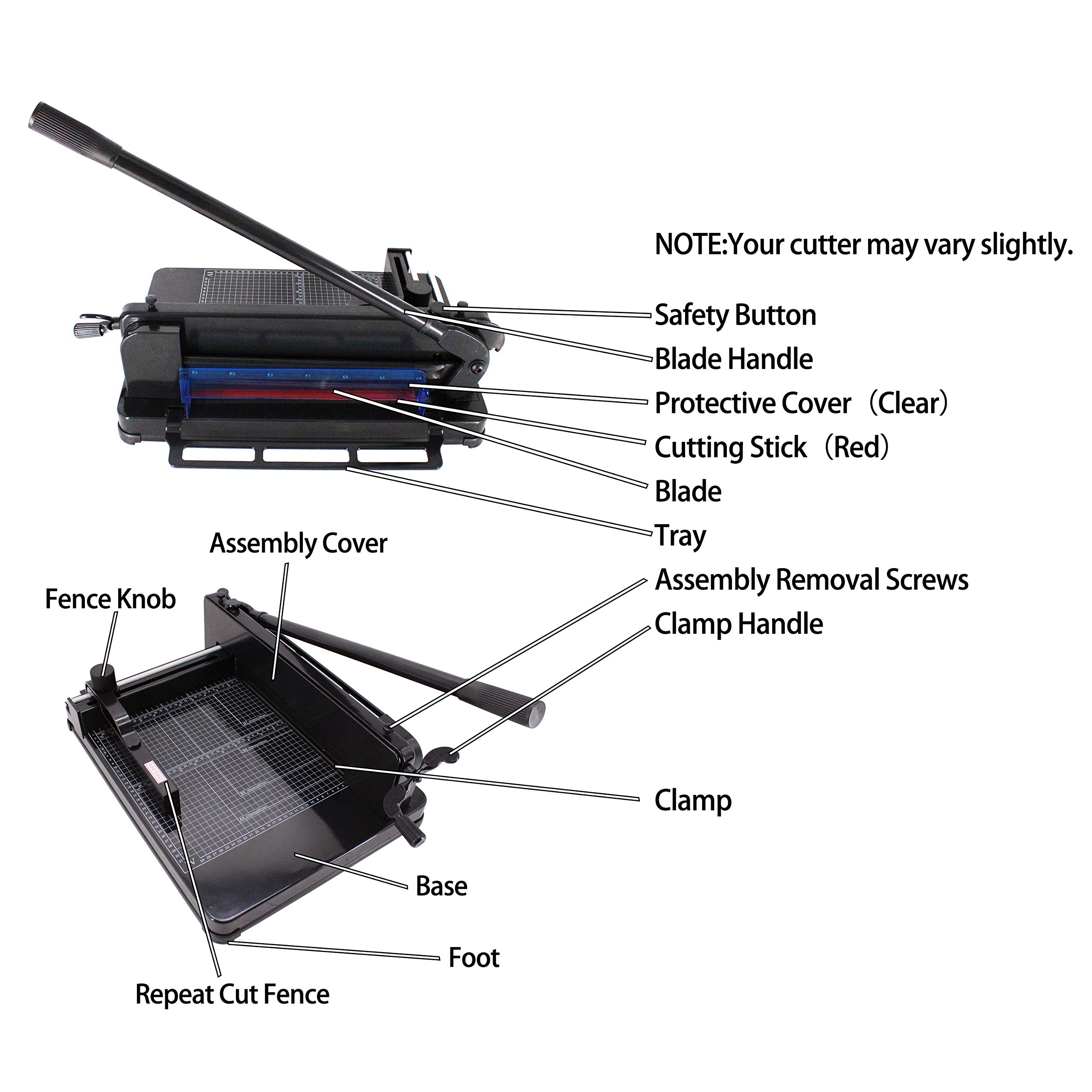 12 Inch Black Heavy Duty Paper Cutter Ideal for Paper Cutting in School and Office