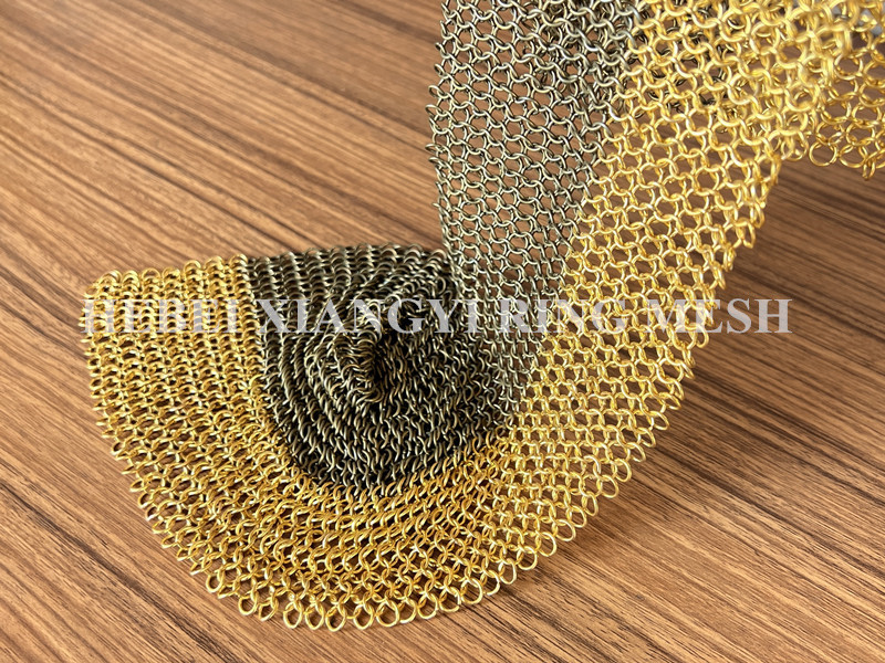 0.8*7mm Weld Type Chainmail Ring Mesh Curtain For Office Partition Screen
