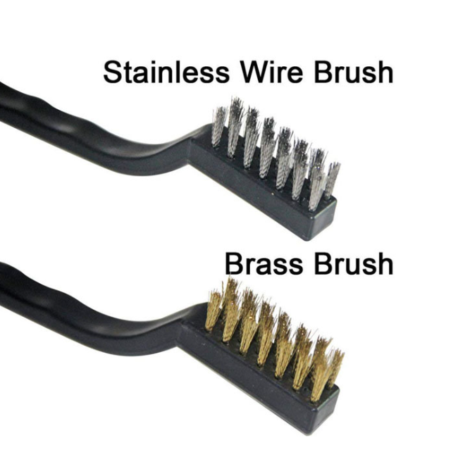 3 Pcs Mini Wire Brush Set Steel Brass Pp Handheld Cleaning Polishing Metal Rust Brush