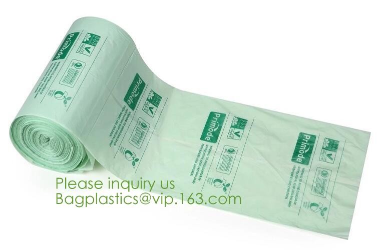 Eco-friendly Roll Compostable Plastic Bag Drawstring Biodegradable Garbage Bags,cornstarch custom compostable biodegrada