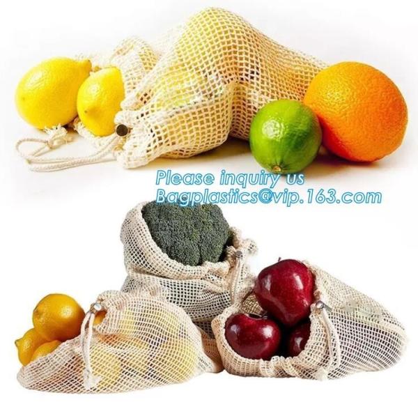 Simple Ecology washable and reusable Cotton Mesh Produce Bag for vegetable and