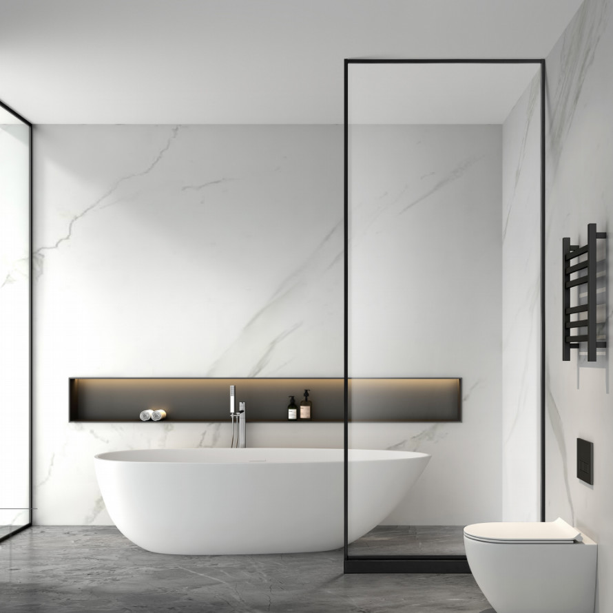 8-10mm Rainbow Figured Tempered Glass Shower Screen Bathroom Partitions Cubicles Divisions