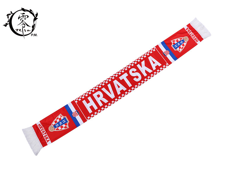 Soccer Ball Club Sublimation Scarf Custom Fabric Printing Hrvatska Flag