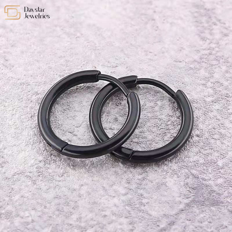 Titanium Steel Hoop Earrings , Small Round Circle Huggie Earrings Jewelry