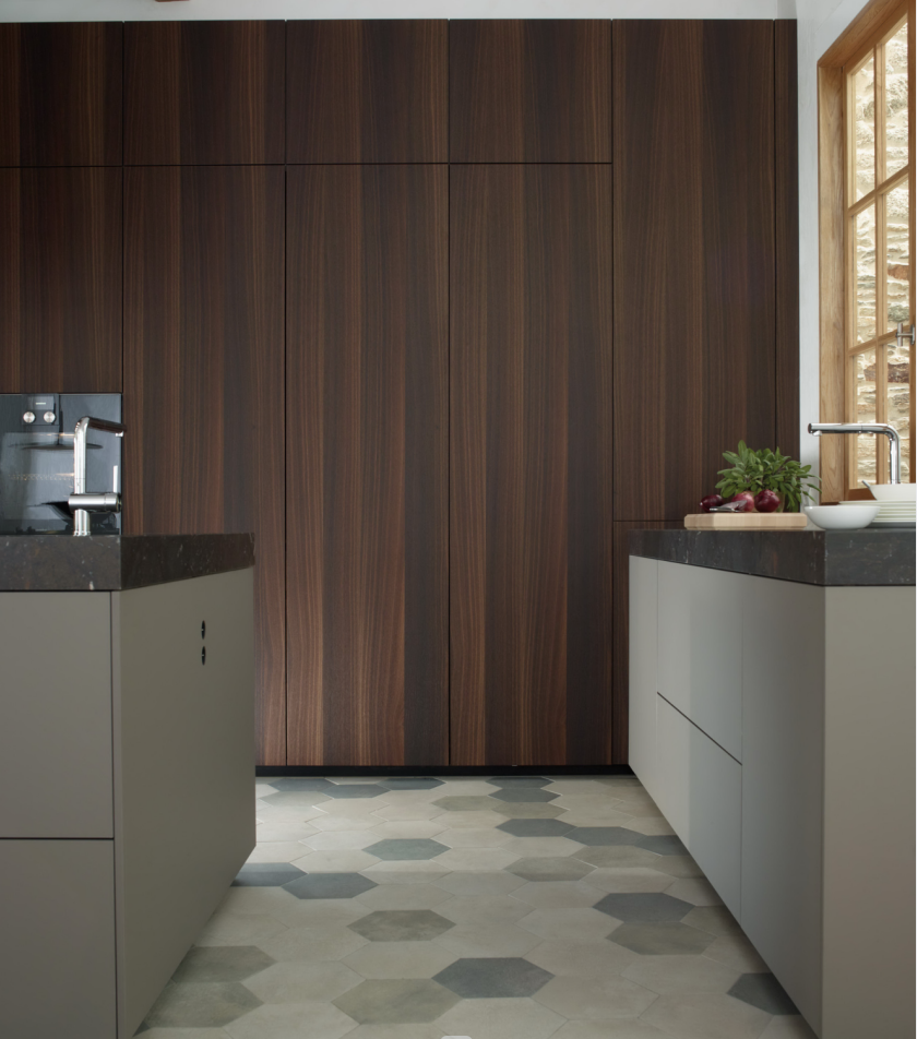 Flat Edge Plywood Door Material High End Waterproof Modern Design Modular Kitchen Cabinet
