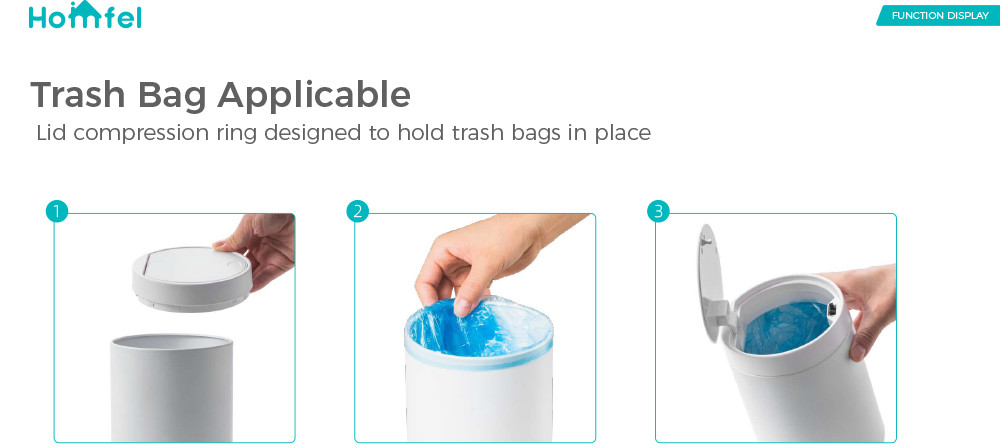 OEM Office Touch Garbage Can Waste Bin 3L Desktop Mini Stainless Steel