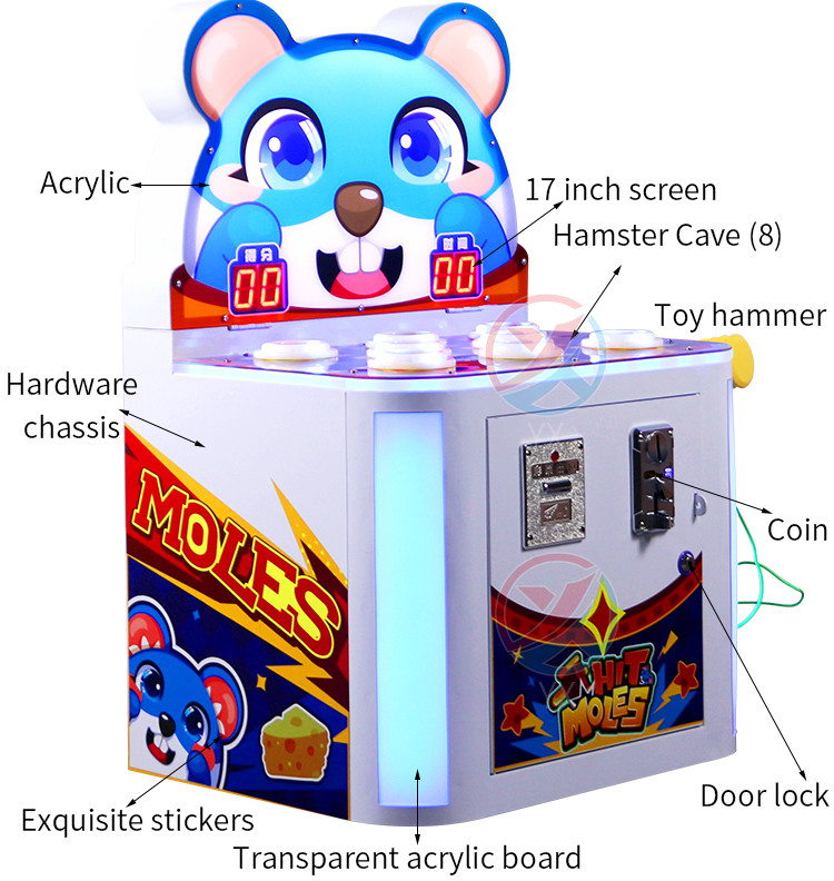 Children's Mini Arcade Game Console Plastic Material Groundhog Game Machine