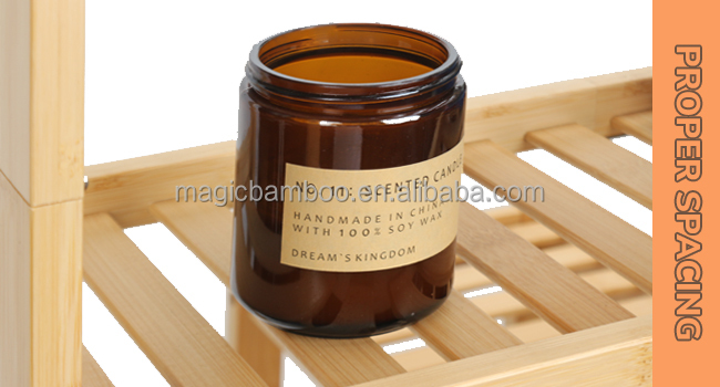 OEM Bamboo Bathroom Wall Shelf Over Toilet Storage With Hooks